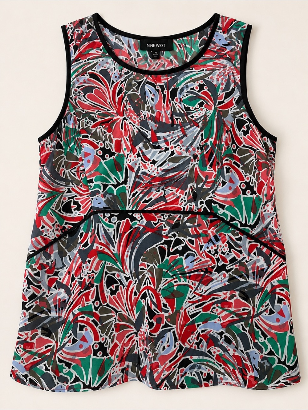 Nine West Women’s Sleeveless Abstract Print Blouse Tank Top Size Medium NWOT